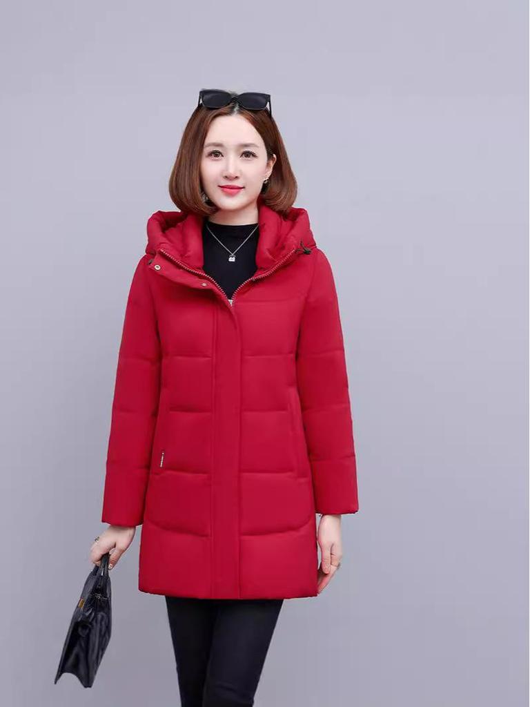 Women's Mid-Length 2025 Winter White Duck Down Jacket - High-end Korean Style, Slimming, Thickened Coat