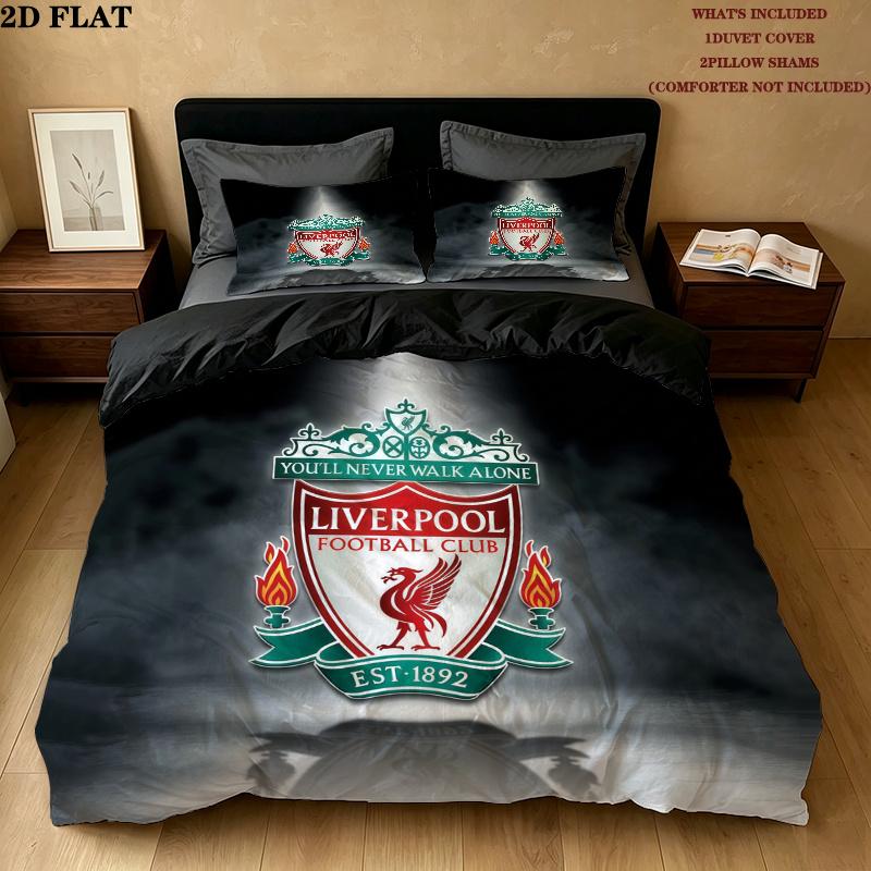 Liverpool Pattern Bedding Quilt Set Home Decoration Gift (1 * duvet cover + 2 * pillowcase without core)