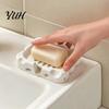 Waterproof Soap Case Cheese Shaped Box, 3D Printed Draining Holder, Creative Drainer Box Tray for Family Hotel Bathroom Sink Stable