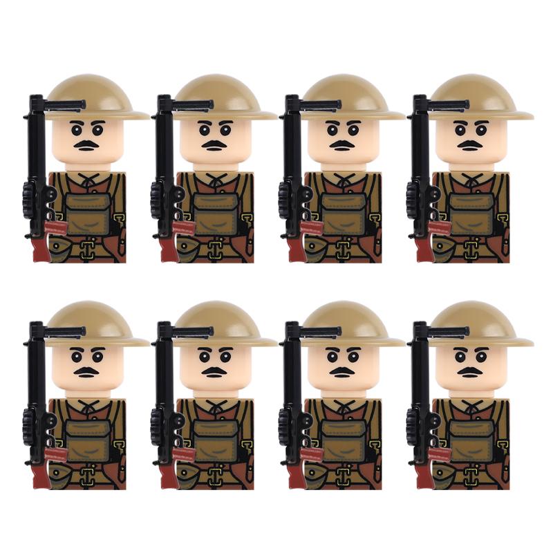 MOC WW1 Военная Траншея Поле Боя Позиция Строительные Блоки Прусские Британские Солдаты Армия Военная Сцена Модель DIY Кирпичи Игрушка Подарки
