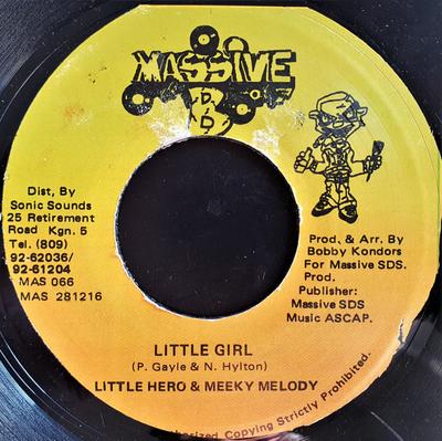 7-дюймовая пластинка LITTLE HERO & MEEKIE MELODY - Little Girl MAS066 Massive B 1996 Ямайка Регги, Ска и Даб Б/У
