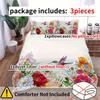 3pc Garden-Inspired Duvet Set – Elegant Floral & Bird Print, Ultra-Soft & Breathable, Ideal for Home and Guest Room Comfort