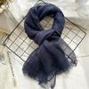 Spring and Summer Thin Breathable Linen Scarf for Women, Artistic Solid Color Shawl Pure Linen Scarf for Women