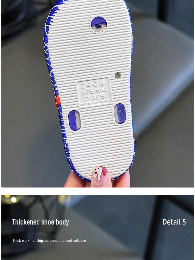 Мультяшные противоскользящие шлепанцы для мальчиков 2025 года, возраст 2-8 лет, домашние тапочки