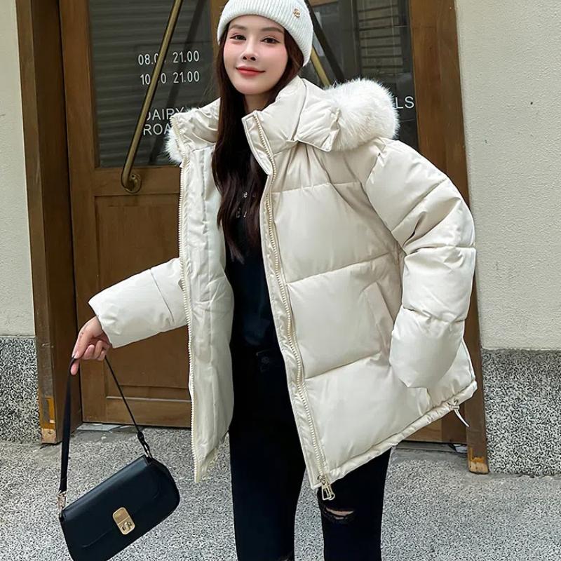 Осенне-зимняя женская однотонная меховая куртка с капюшоном, свободная, короткая, модная, утолщенная, теплая, ветрозащитная куртка, 7 цветов