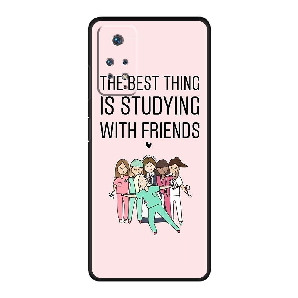 Для Redmi Note 9A 11 Pro K40 9T 7 10 8 9S 9 9C 8T K40S 10C черный стильный телефон Funda Nurse Medical Medicine