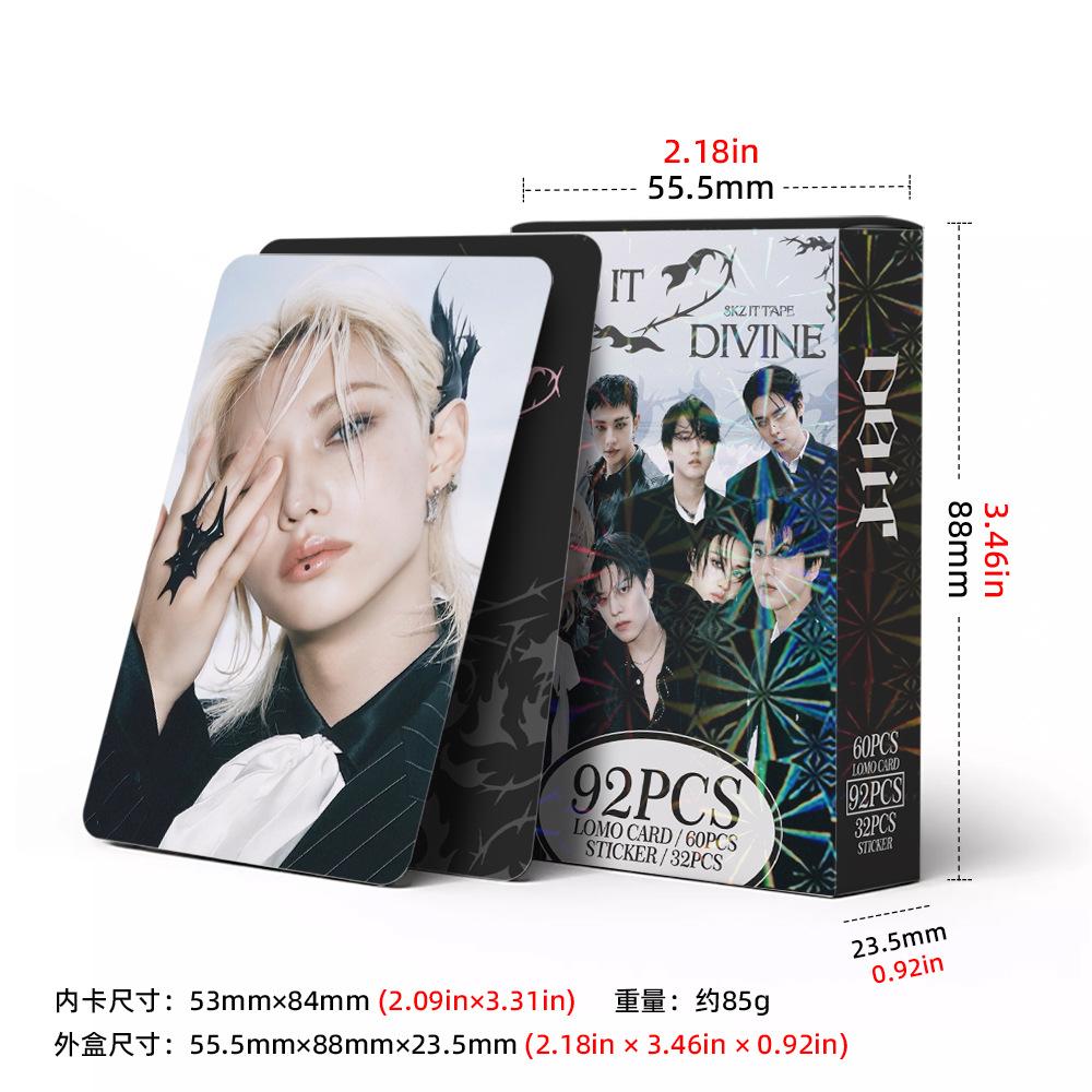 In Stock  Skzoo 92Pcs Stray Kids Doit Album Lomo Cards 60 Double-Sided Photo Cards +32 Stickers For Fans Collection
