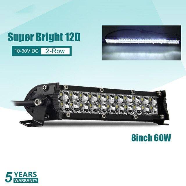 8 '' 15 '' 20-дюймовая светодиодная автомобильная световая балка 12 В 24 В Светодиодная балка Комбинированная прожекторная прожекторная фара для авто рабочего света Бар для грузовиков Трактор Off Road 4x4