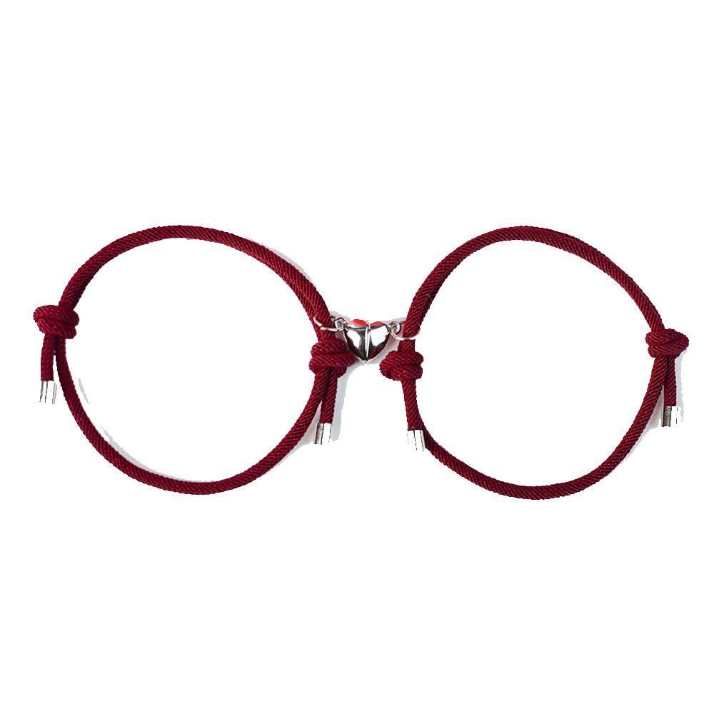 Love Couple Bracelet Handmade Fortune Bracelet Retro Magnetic Heart Bracelet  Couple