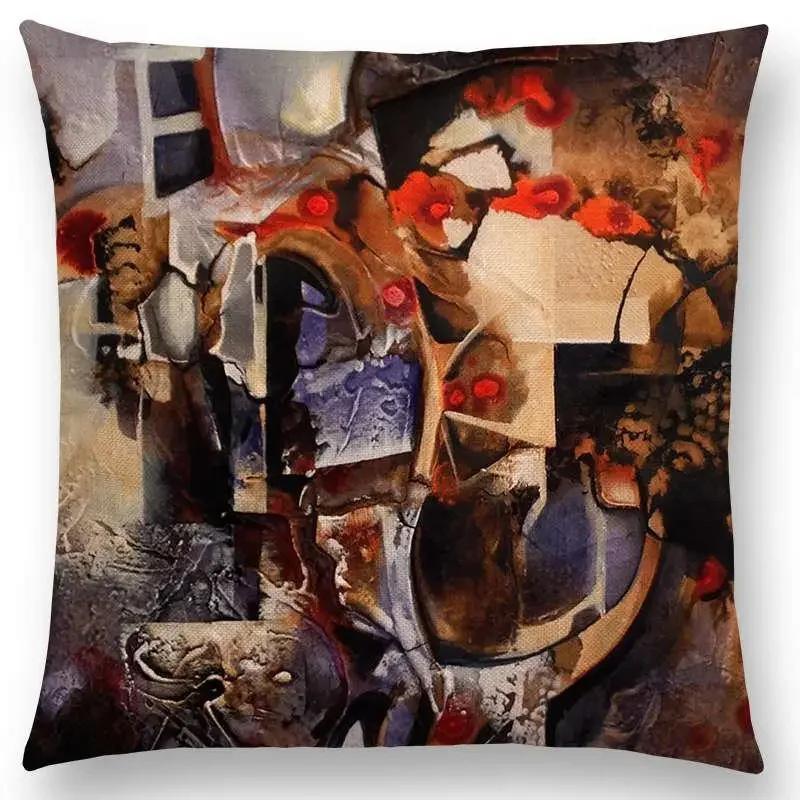 Новый d Печать Великолепная Абстрактная Живопись Таинственный Вихрь Геометрия Скульптура Наволочка для Подушки Автомобиль Диван Декоративная Наволочка