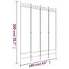 350153 vidaXL Room Divider 4 Panels Black 160x200 Cm Fabric