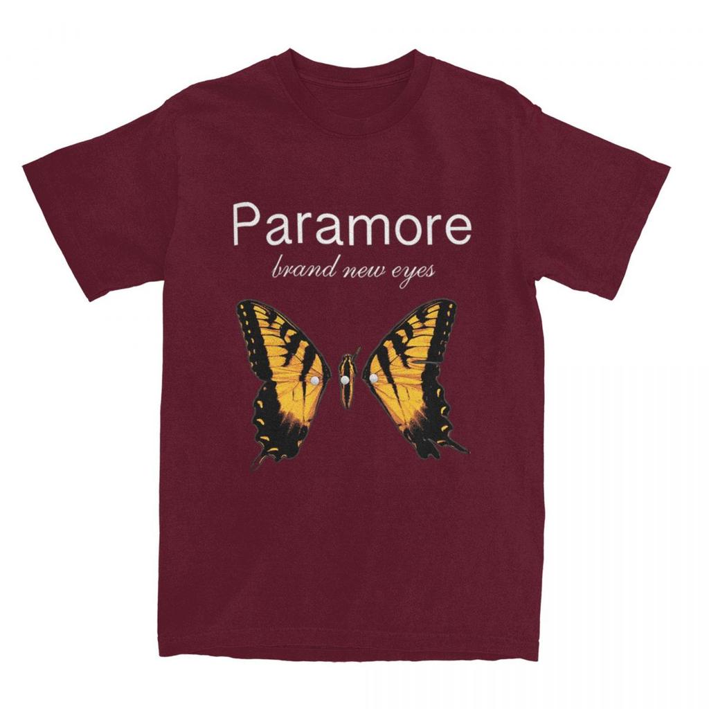 Мужские Женские Футболки Paramore с Логотипом Бабочки Винтажные Хлопковые Футболки Футболки Одежда с Принтом
