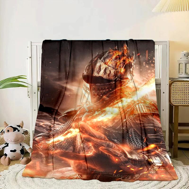 Knightly Crusader Armor Blanket Flannel Blanket for bed, sofa, Camping, Hiking, Picnic Essentials, gift for family Fan gifts
