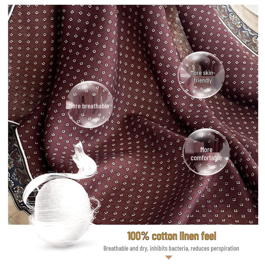 Women's French Red Cotton Silk Blend Scarf – 70CM Neck and Headscarf, Spring/Autumn Fashion Accessory