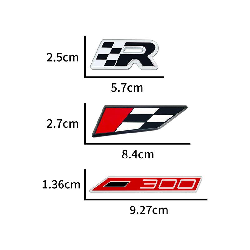 3D Metal Car Rear Trunk Race Flag Emblem Fender Rear Nameplate R 300 Badge Sticker For Seat Leon Cupra Ateca Arona Ibiza Altea