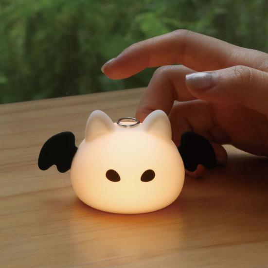 Ночник в форме летучей мыши, портативный мягкий светодиодный силиконовый ночник с подвесным ремешком, уютный рассеянный свет