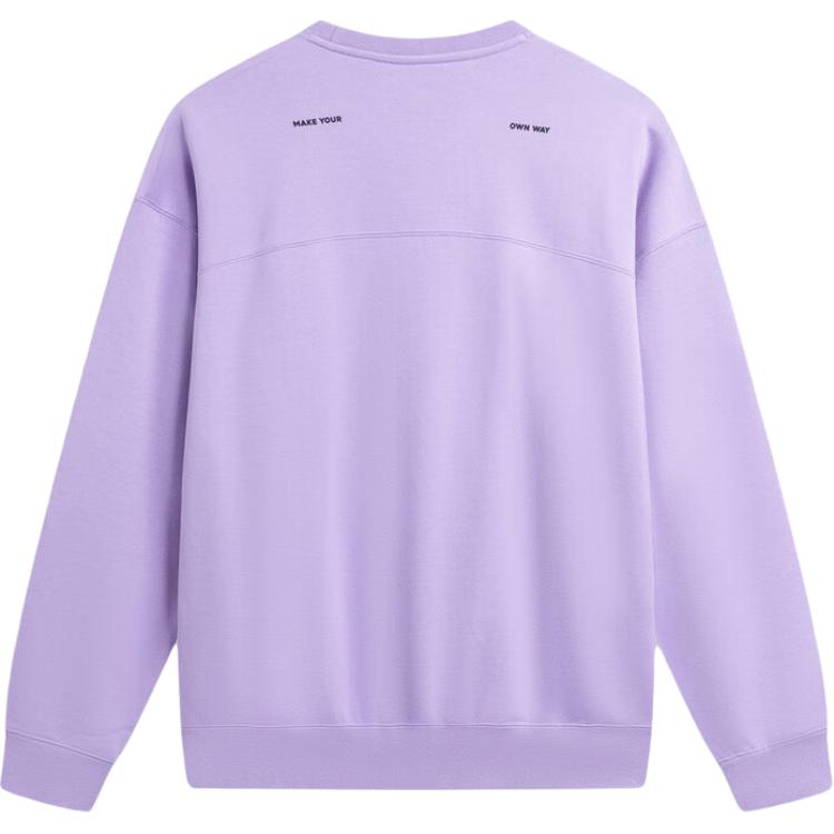 Li Ning Wade Series Letter Round Neck Удобная дышащая флисовая теплая толстовка Мужская толстовка Фиолетовая AWDU655-2