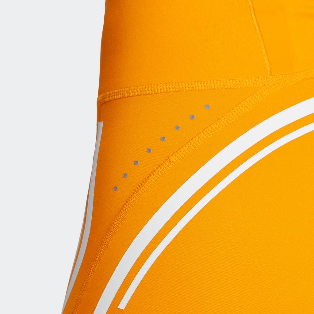 Adidas X Stella McCartney Truepace Logo Print Tight Fitness Shorts Women Shorts Deep-Orange Yellow HS1709