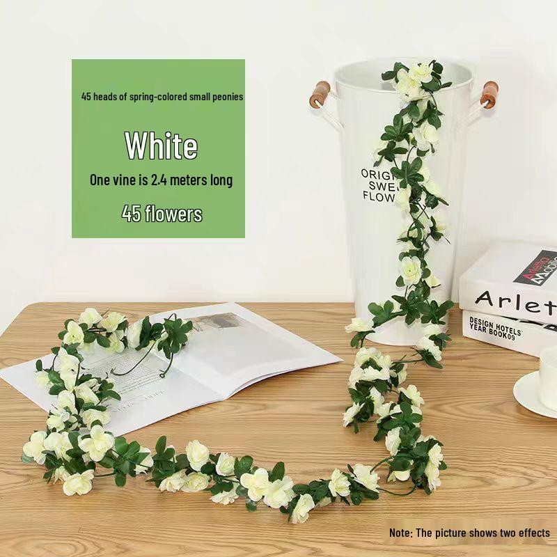 Искусственная розовая лоза для декора труб кондиционера и лестницы