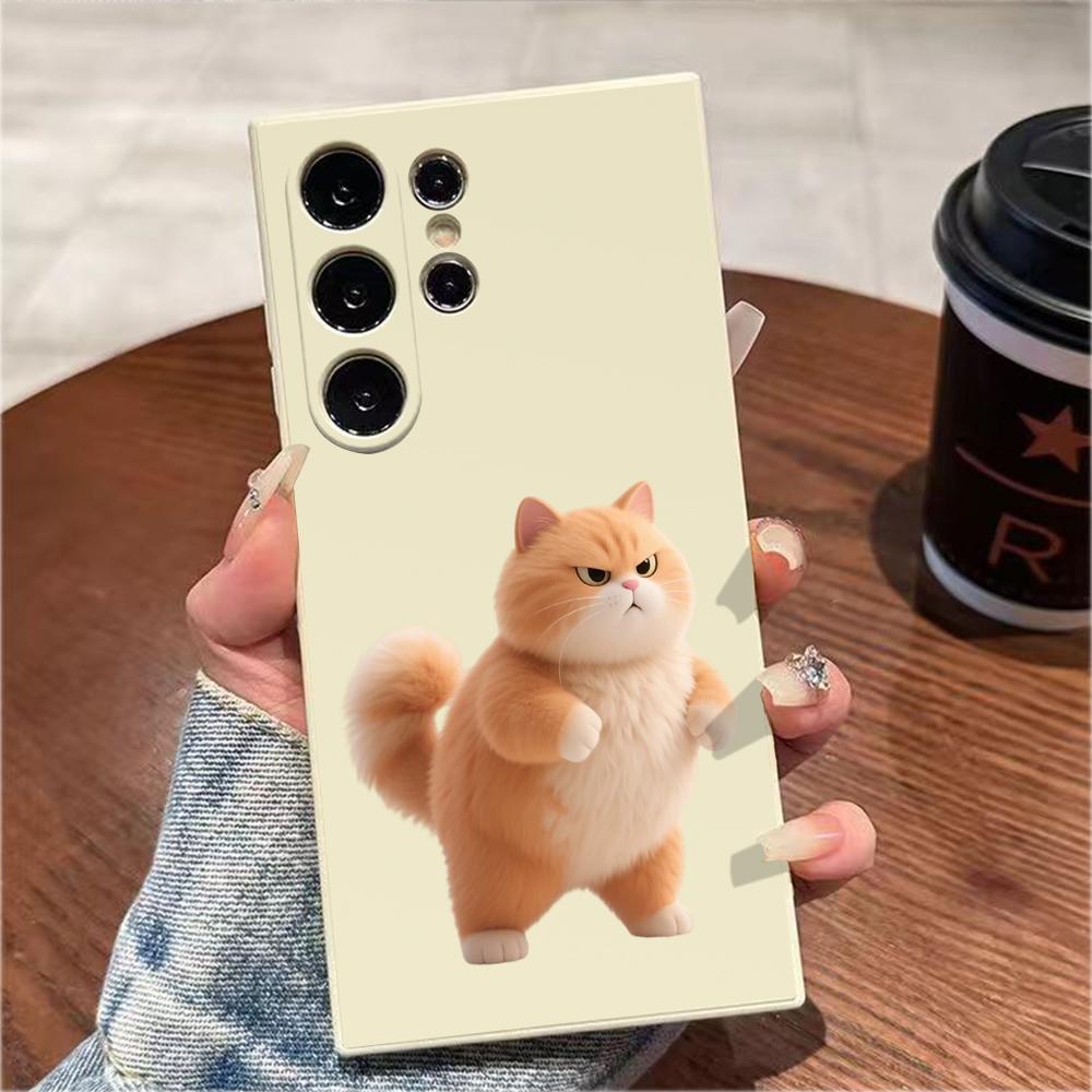 Чехол с рисунком Злой Толстый Кот для Samsung Galaxy S25 S24 Ultra S23 S22 S21 S20 Ultra FE Plus Note 10 20 Lite Модный Мягкий Чехол