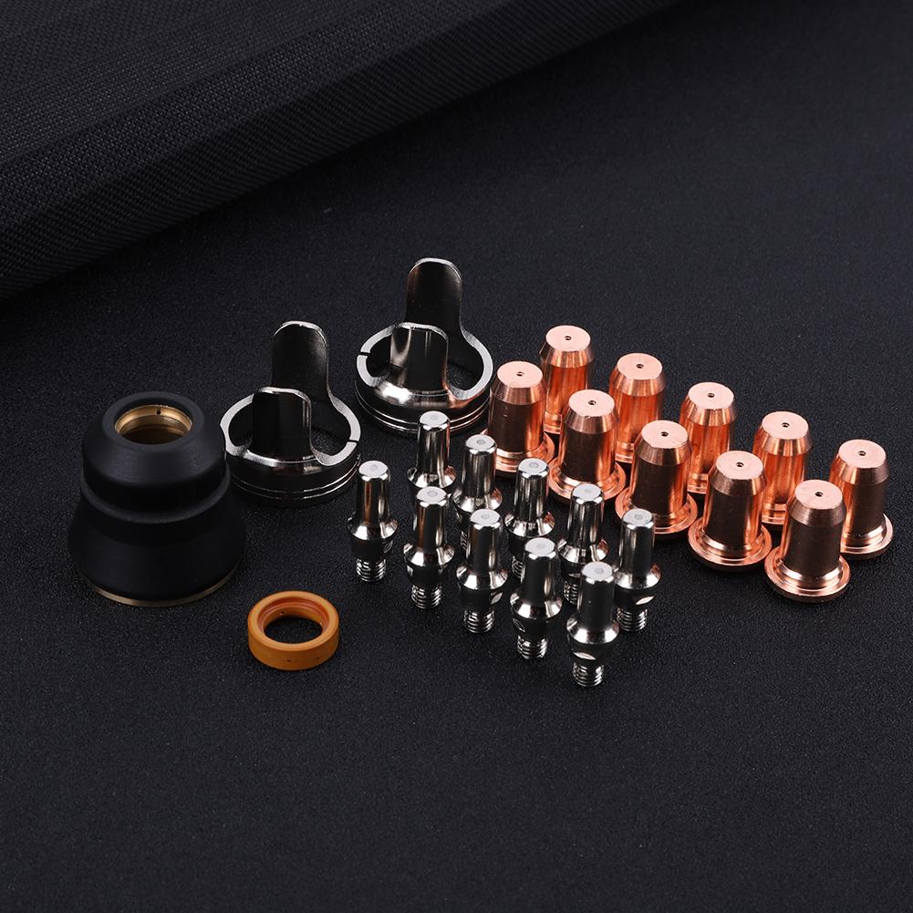 24 Pcs IPT40 Tip Electrode Kit Welding Parts Consumables Set Torch Plasma Cutting Shield Cap for YESWELDER CUT 55DS Pro CUT 65DS