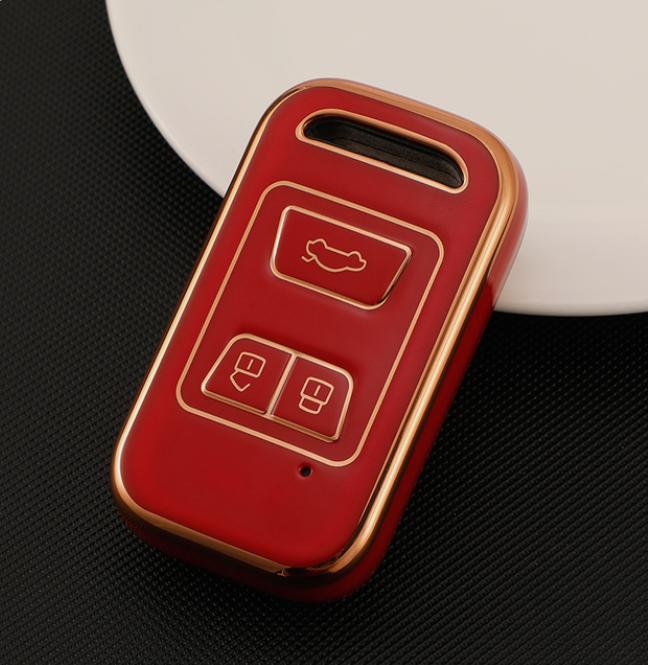 Чехол-брелок для автомобильного пульта дистанционного управления из ТПУ с золотыми краями для Chery Tiggo 3 5X 4 8 Glx 7 2019 2020 Arrizo для Cheri Tiggo 8, защитный чехол, аксессуары