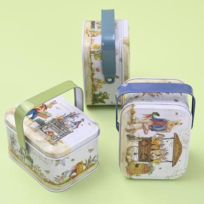 Коробка для конфет с рисунком кролика, хорошая герметичность с ручкой, винтажные многофункциональные подарочные коробки для подарков, портативные подарочные банки для пасхального печенья на праздник