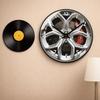Contemporary Wall Clock, Car Wheel Design, Acrylic, Glossy Finish, Silent, Suitable for Living Room,