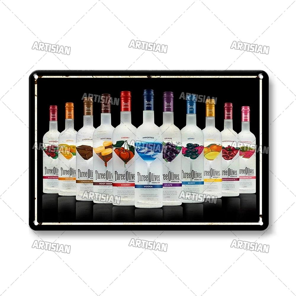 Водка Металлические Таблички Декоративная Тарелка Вино Металлическая Жестяная Табличка Ретро Металлический Постер Алкоголь Настенная Тарелка Домашний Бар Студия Индустриальный Декор