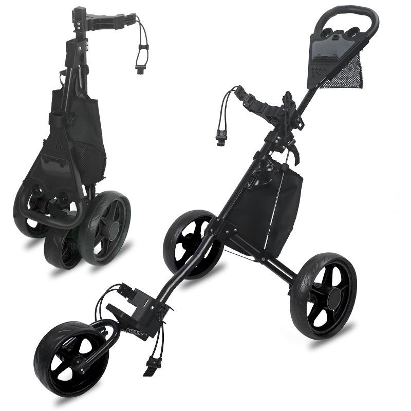 Golf Sports Three Wheeled Cart Easy To Fold, Detachable Small Volume Portable Aluminum Alloy Load-bearing Strong Golf Cart