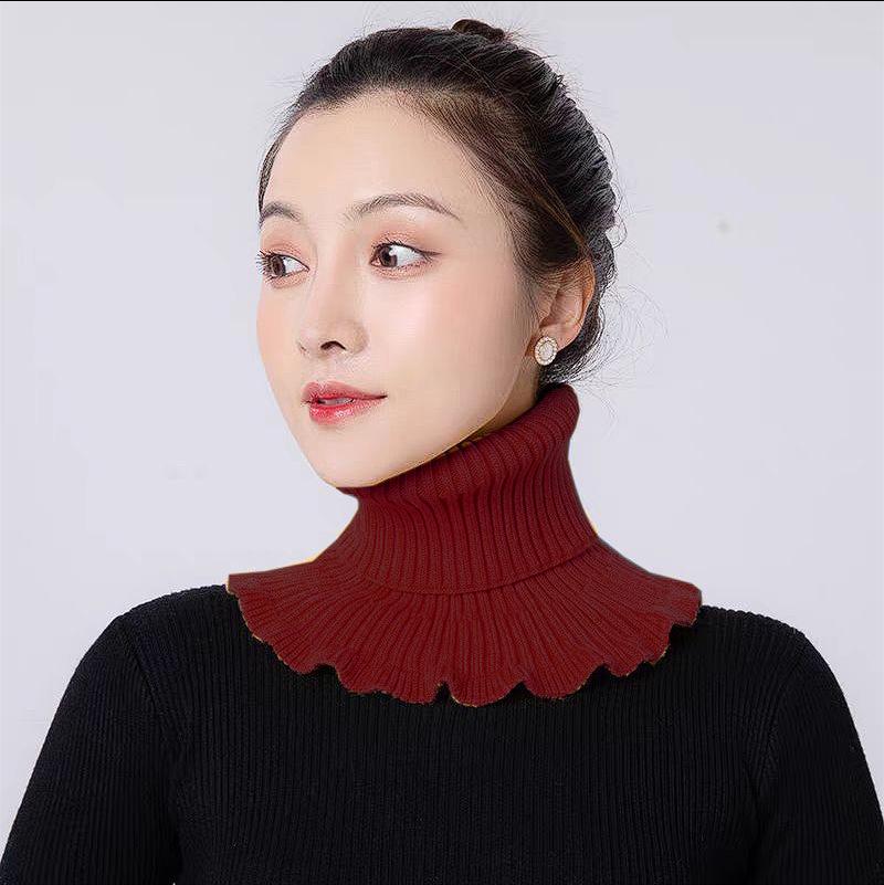 Женский вязаный снуд: Теплый шерстяной воротник с высоким горлом для осени и зимы