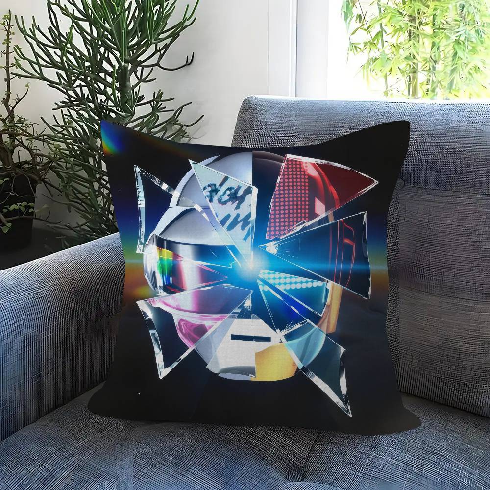 Band ddDaft cool logo Punk Pillow Gift Home Office Decoration Bedroom Sofa Car Cushion Cover case 45x45