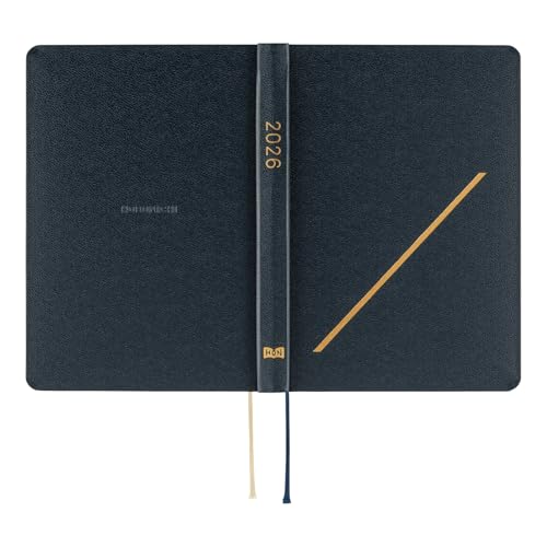 Hobonichi Techo 2026 HON English version Slash (Navy) [A6/1 page per day/January/Starts on Monday]