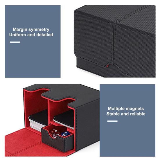 Чехол для колоды магнитных карт, многофункциональный чехол из искусственной кожи TCG, держатель для торговых игровых карт, органайзер, большая вместительная коробка для хранения спортивных игральных карт