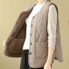 Vest for Women Cotton Autumn Winter Sleeveless Tops Fleece Lined Large Pocket Vest Oversize Thickened Down Casual V-neck Vest