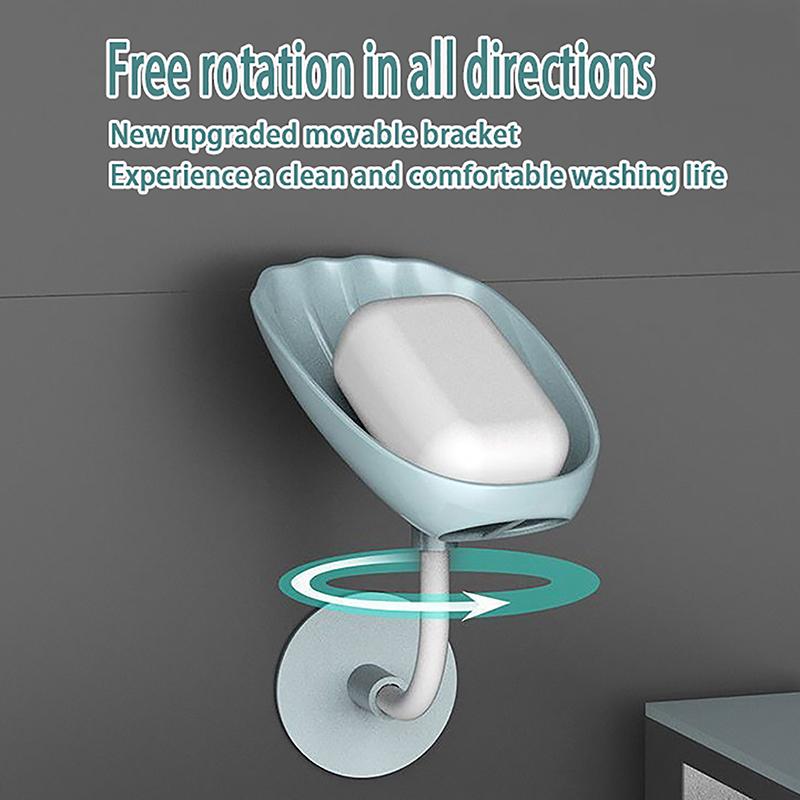 Soap Rack Box Leaf Shape Soap Dish Drain Bathroom Accessories Toilet Laundry Soap Box Bathroom Amenities Soap Holder