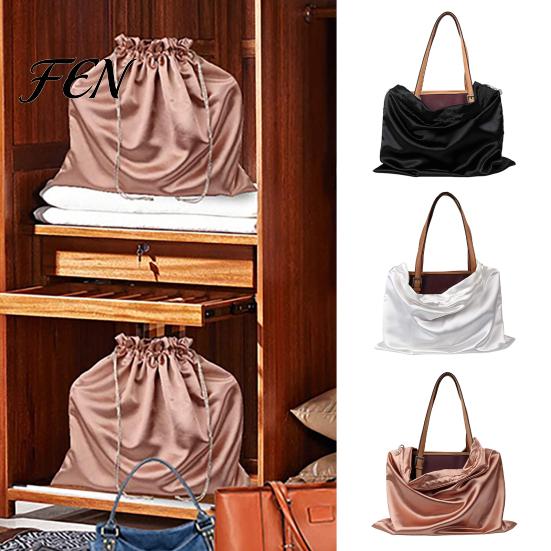 Home Storage Bag for Kitchen Bathroom Dorm Dust Cover Drawstring Bag, Large Capacity Foldable Silk Imitation Space-Saving Organizer, Wear-resistant