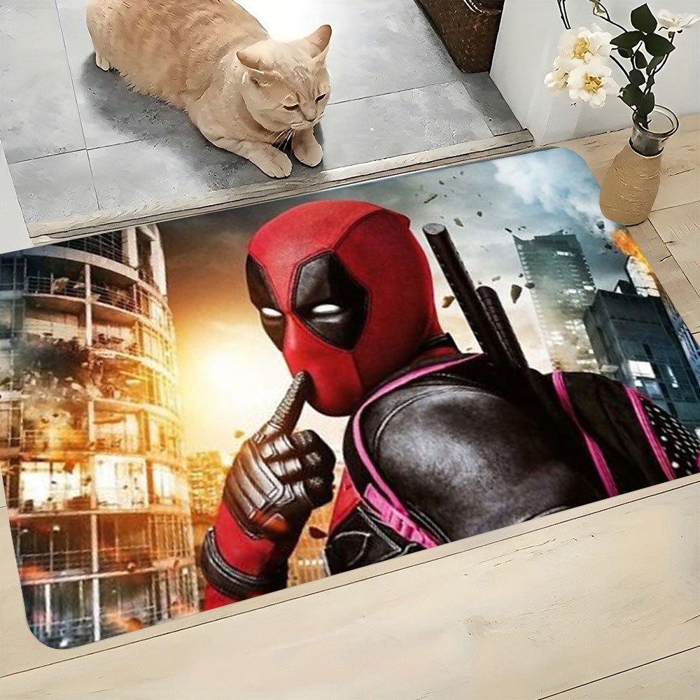 1pc for Marvel Deadpool Themed Doormat for Entryway Living Room Bedroom, Ideal Gift for Marvel Fans, Holiday Gift And Home Dec