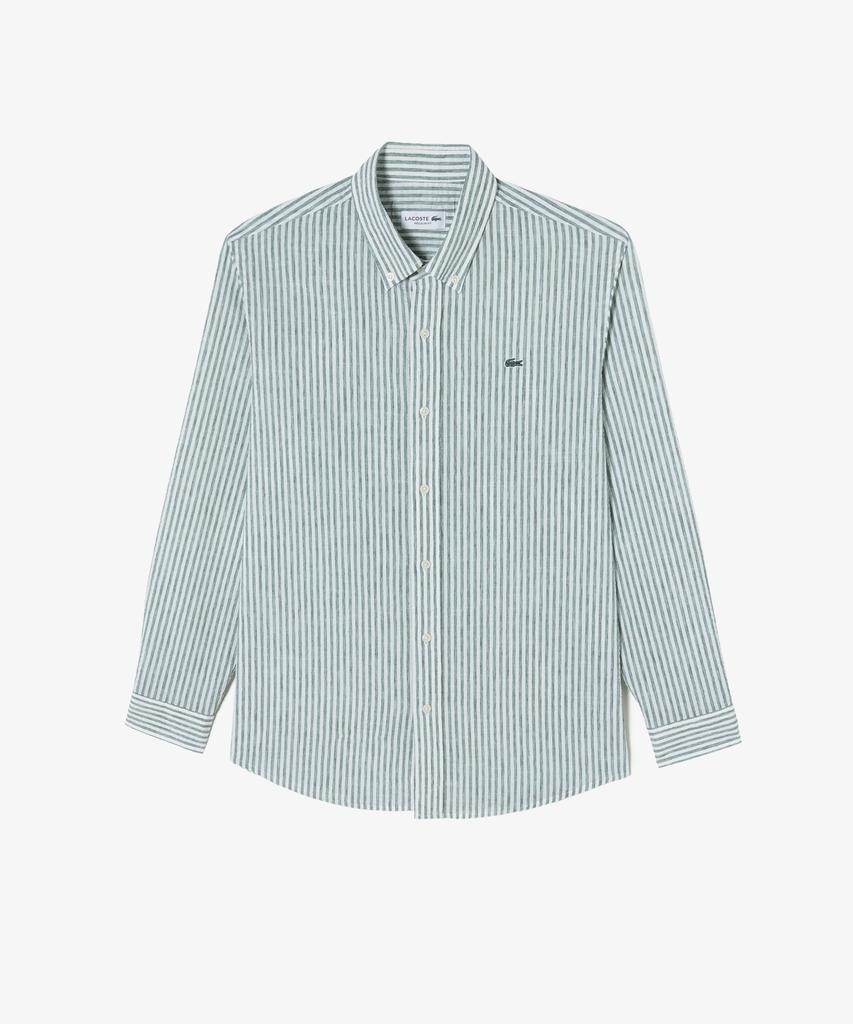 LACOSTE Men'S Linen Blend Striped Shirt Ch838E-56G 132