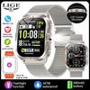 LIGE New Smart Watch 2.01-inch Curved Screen Bluetooth Call Outdoor Sports Waterproof Men's Smart Watch