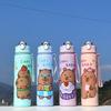 Cartoon Transparent Plastic Cup Cute Capybara Drinking Bottle Capybara Water Bottles Juice