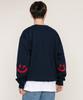 GRAVER [Unisex] Elbow Boucle Embroidery Smile Drawing Sweatshirt_Navy
