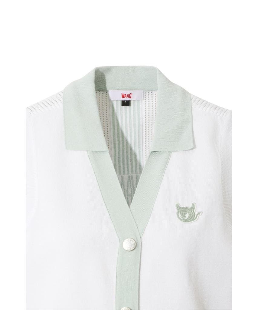 Waac Mesh Knit V-Neck Cardigan Vest Wwwam26400Whx