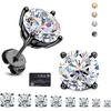 7 Pairs 20G Hypoallergenic Flat Back Earrings for Women - Lightweight Silver Stainless Steel Stud Earrings, Multiple Piercing Stack Screw Back