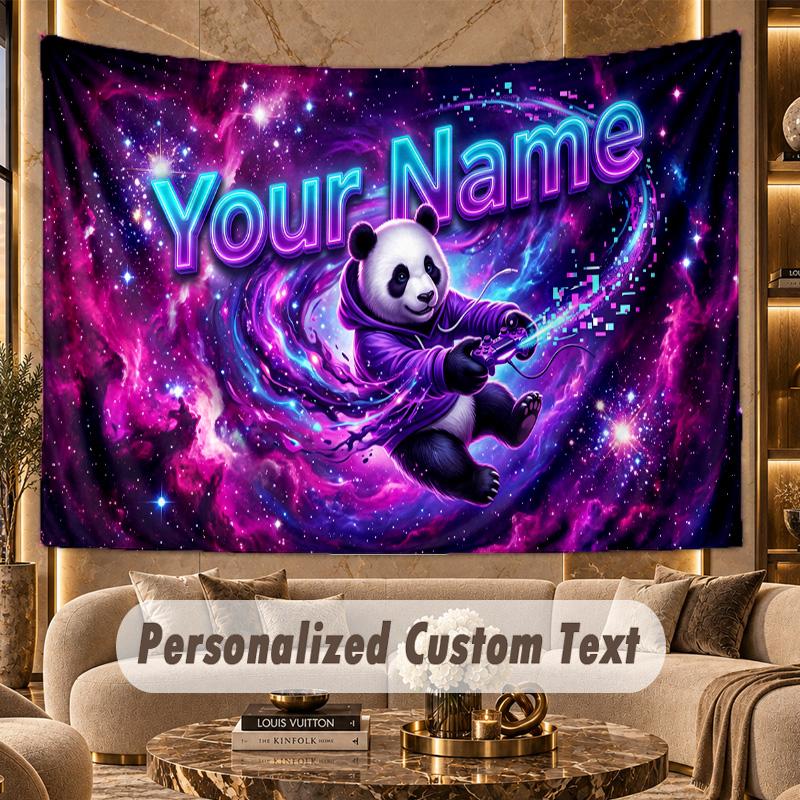 Space Cosmic (130) Theme Personalized Tapestry Custom Name Text Wall Hanging Tapestry Home Background Decoration