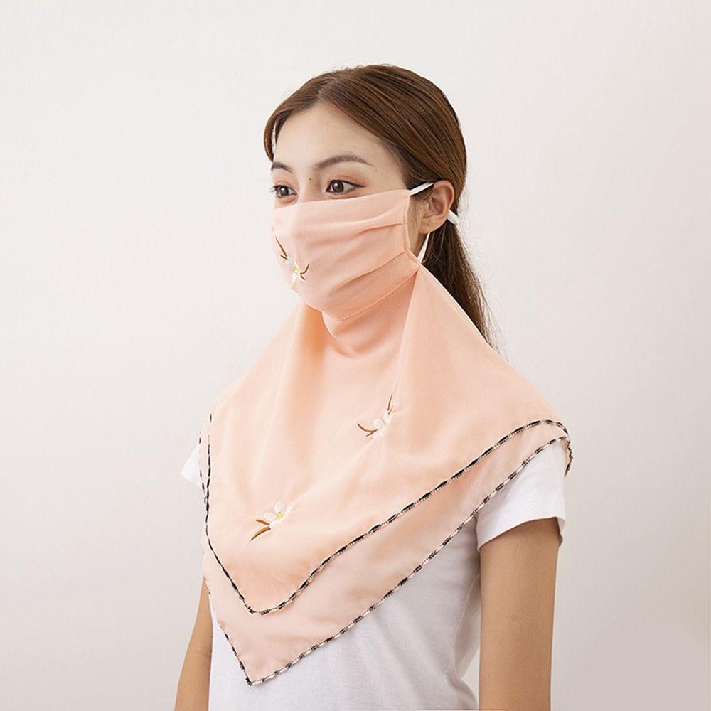 Sun UV Protection Hiking Face Scarves Sunscreen Veil Ice Silk Mask Triangular Scarf Face Cover