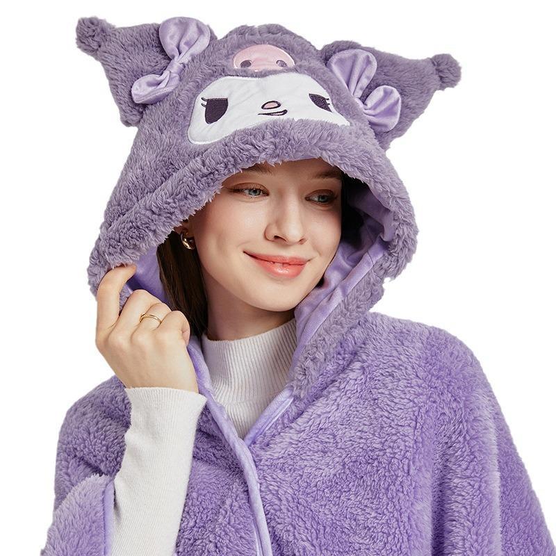 Cute Pet Hooded Nap Blanket: Versatile Plush Shawl for Office & Home
