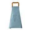 Solid Color Kitchen Apron with Dual Pockets Waterproof Oil-proof Adjustable Breathable Men Women Chef Cooking Baking Bib Apron