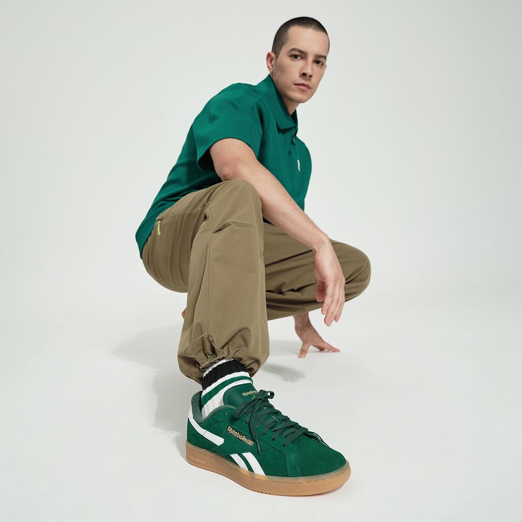 Reebok Кроссовки Club C Grounds UK темно-зеленые Gum Unisex, обувь белого цвета 100206240