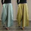 Хлопковые брюки летние женские большие размеры свободные пижамные брюки универсальные повседневные льняные брюки с высокой талией широкие